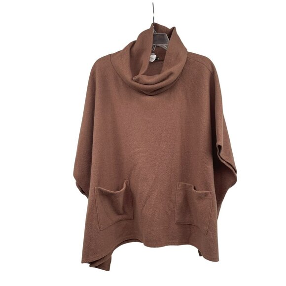 White Birch Womens Cowl Neck Sweater Short Dolman Sleeve Tan Brown Size Large - Picture 1 of 9